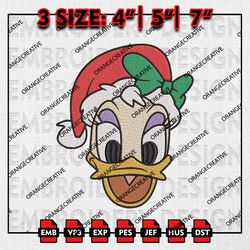 Daisy Duck Elf Christmas Embroidery files, Christmas Emb Designs, Disney Machine Embroidery File, Digital Download
