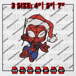 Santa Spiderman Christmas Embroidery files, Christmas Emb Designs, Spiderman Machine Embroidery File, Digital Download