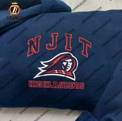 NCAA Embroidered Sweatshirt, NCAA NJIT Highlanders Embroidered Shirt, NJIT Highlanders Embroidered Hoodie
