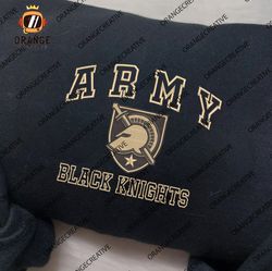 NCAA Embroidered Sweatshirt, NCAA Army Black Knights Mascot Embroidered Shirt, Army Black Knights Embroidered Hoodie