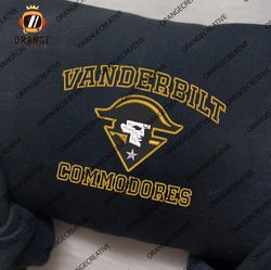 NCAA Embroidered Sweatshirt, NCAA Vanderbilt Commodores Embroidered Shirt, Vanderbilt Commodores Embroidered Hoodie