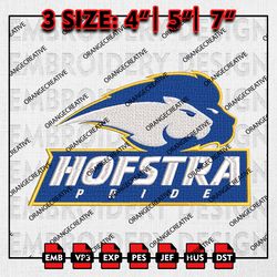 NCAA Hofstra Pride Logo Emb files, NCAA Embroidery Designs, 3 size, Hofstra Pride Machine Embroidery
