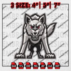 NCAA South Dakota Coyotes Mascot Emb files, NCAA Embroidery Designs, 3 size, South Dakota Coyotes Machine Embroidery
