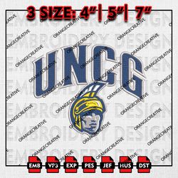 NCAA UNC Greensboro Spartans Logo Emb files, NCAA Embroidery Designs, 3 size, NCAA UNC Greensboro Machine Embroidery
