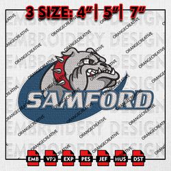 NCAA Samford Bulldogs Mascot Logo Emb files, NCAA Embroidery Designs, 3 size, NCAA Samford Bulldogs Machine Embroidery