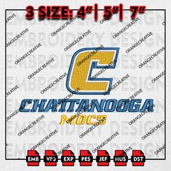 Chattanooga Mocs NCAA Logo Emb files, NCAA Embroidery Designs, 3 size, NCAA Chattanooga Mocs Machine Embroidery