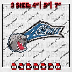 UNC Asheville Bulldogs NCAA Logo Emb files, NCAA Embroidery Designs, 3 size, UNC Asheville Bulldogs Machine Embroidery