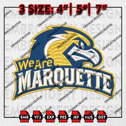 Marquette Golden Eagles NCAA Mascot Emb files, NCAA Embroidery Designs, 3 size,NCAA Marquette Machine Embroidery Digital