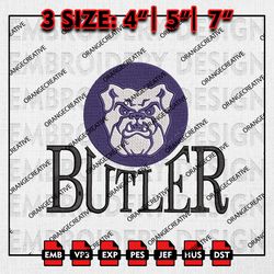 Butler Bulldogs NCAA Logo Emb files, NCAA Embroidery Designs, 3 size, NCAA Butler Bulldogs Machine Embroidery Digital