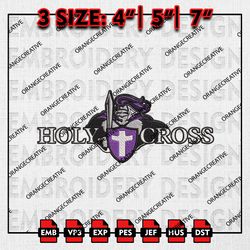 Holy Cross Crusaders NCAA Logo Emb files, NCAA Embroidery Designs, 3 size, NCAA Holy Cross Machine Embroidery Digital