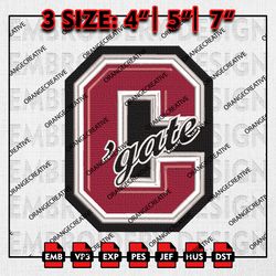 Colgate Raiders Logo Emb files, NCAA Embroidery Designs, 3 size, NCAA Colgate Raiders Machine Embroidery Digital