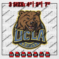 UCLA Bruins NCAA Logo Team Emb files, NCAA Embroidery Designs, 3 size, NCAA UCLA Bruins Machine Embroidery Digital