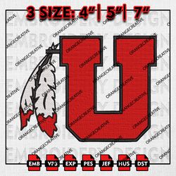 Utah Utes NCAA Mascot Logo Emb files, NCAA Embroidery Designs, 3 size, NCAA Utah Utes Team Machine Embroidery Digital