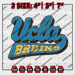 UCLA Bruins NCAA Logo Emb files, NCAA Embroidery Designs, 3 size, NCAA UCLA Bruins Team Machine Embroidery Digital