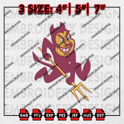 Arizona State Sun Devils NCAA Mascot Logo Emb files, NCAA Embroidery Designs, 3 size, NCAA Machine Embroidery Digital