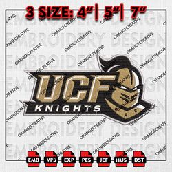 UCF Knights NCAA Mascot Logo Emb files, NCAA Embroidery Designs, 3 size, NCAA UCF Knights Machine Embroidery Digital
