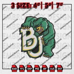 Baylor Bears NCAA Mascot Logo Emb files, NCAA Embroidery Designs, 3 size, NCAA Baylor Bears Machine Embroidery Digital