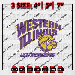 Western Illinois Leathernecks NCAA Logo Emb files, NCAA Embroidery Designs, 3 size, NCAA Machine Embroidery Digital