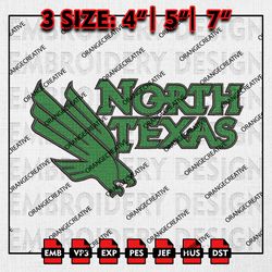 North Texas Mean Green Logo Emb files, NCAA Embroidery Designs, 3 size, NCAA North Texas Mean Machine Embroidery Digital