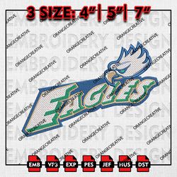 Florida Gulf Coast Eagles NCAA Logo Emb files, NCAA Embroidery Designs, 3 size, NCAA Team Machine Embroidery Digital