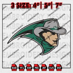 Stetson Hatters NCAA Mascot Logo Emb files, NCAA Embroidery Designs, 3 size, NCAA Stetson Machine Embroidery Digital
