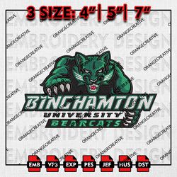 Binghamton Bearcats Logo Emb files, NCAA Embroidery Designs, 3 size, NCAA Binghamton Bearcats Machine Embroidery Digital