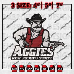 New Mexico State Aggies NCAA Logo Emb files, NCAA Embroidery Designs, 3 size, NCAA New Mexico Machine Embroidery Digital