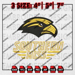 Southern Miss Golden Eagles Emb files, NCAA Embroidery Designs, 3 size, NCAA Southern Miss Machine Embroidery Digital