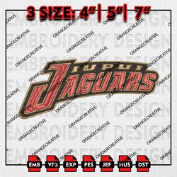 IUPUI Word Logo Team Bundle Emb files, NCAA Embroidery Designs, NCAA IUPUI Jaguars Machine Embroidery Digital