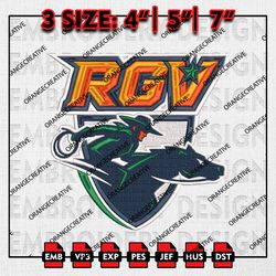UT Rio Grande Logo Emb Designs, NCAA Embroidery Files, NCAA UT Rio Grande Valley Vaqueros Mascot Machine Embroidery