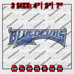 Duke Blue Devils Word Logo Emb Designs, NCAA Embroidery Files, NCAA Duke Blue Devils Mascot Machine Embroidery