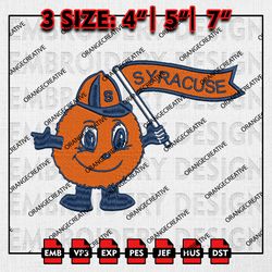 Syracuse Orange Mascot Logo Emb Designs, NCAA Embroidery Files, NCAA Syracuse Orange Mascot Machine Embroidery