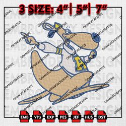 NCAA Akron Zips Mascot Logo Team Emb Design, NCAA Embroidery Files, NCAA Akron Zips Machine Embroidery