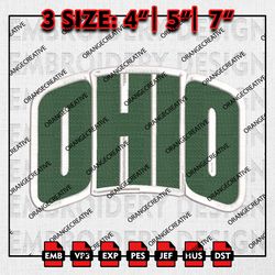 Ohio Bobcats NCAA Writing Logo Emb Design, NCAA Embroidery Files, NCAA Ohio Bobcats 3 sizes Machine Embroidery