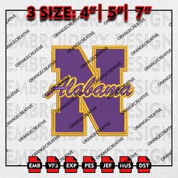 North Alabama Lions NCAA Writing Logo Emb Design, NCAA Embroidery Files, NCAA North Alabama 3 sizes Machine Embroidery