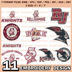 11 Bellarmine Knights Logo Bundle Emb files, NCAA Bellarmine Embroidery Designs, Bundle NCAA Machine Embroidery Digital