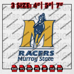 Murray State Racers Logo Emb Design, NCAA Embroidery Files, NCAA Murray State Racers 3 sizes Machine Embroidery