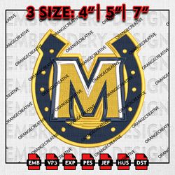 Murray State Racers NCAA Logo Emb Design, NCAA Embroidery Files, NCAA Murray State Racers 3 sizes Machine Embroidery