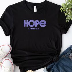 HOPE Psalm 42:5 Embroidered Tee, Jesus Quote Embroidered Sweatshirt, Religious Embroidered Hoodie, Gift For Her