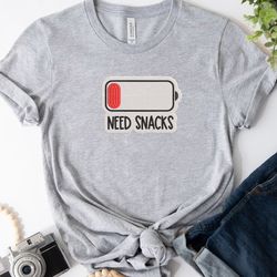 Need Snacks Embroidered Tshirt, Funny Quote Embroidered Sweatshirt, Embroidered Hoodie, Gift For Her