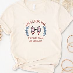 She's A Good Girl Loves Her MamaEmbroidered Tshirt, 4th Of July Embroidered Sweatshirt, Embroidered Hoodie, Gift For Her