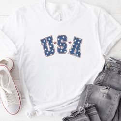 USA America Embroidered Tshirt, 4th Of July Embroidered Sweatshirt, Fourth Of July Embroidered Hoodie, Gift For Her