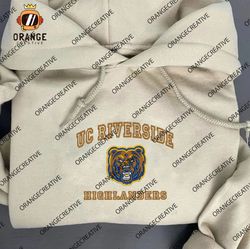 UC Riverside Highlanders Embroidered Crewneck, NCAA Team Logo Embroidered Hoodie, NCAA Embroidered Shirt