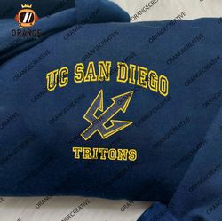 UC San Diego Tritons Embroidered Crewneck, NCAA Team Logo Embroidered Hoodie, NCAA Embroidered Shirt