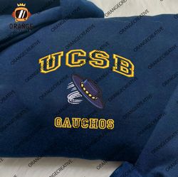 UC Santa Barbara Gauchos Embroidered Crewneck, NCAA Team Logo Embroidered Hoodie, NCAA Embroidered Shirt