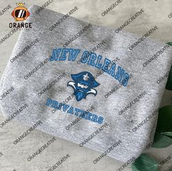 NCAA New Orleans Privateers Embroidered Crewneck, NCAA Team Logo Embroidered Hoodie, NCAA Embroidered Shirt