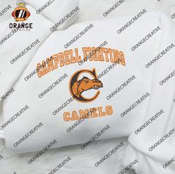 Campbell Fighting Camels NCAA Embroidered Crewneck, NCAA Team Logo Embroidered Hoodie, NCAA Embroidered Shirt