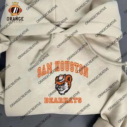 Sam Houston Bearkats NCAA Embroidered Tee, NCAA Team Logo Embroidered Hoodie, NCAA Embroidered Sweatshirt