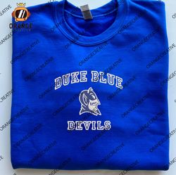 Duke Blue Devils NCAA Embroidered Tee, NCAA Duke Blue Devils Team Logo Embroidered Hoodie, NCAA Embroidered Sweatshirt