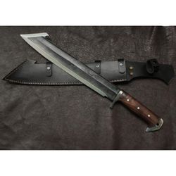 Oil Quenched Custom Handmade Bowie Knife High Carbon Steel Full Tang Survival Bowie High Forged Knife Camping